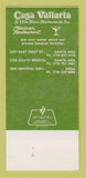 Matchbook Cover - Casa Vallarta Mexican Food Santa Ana Brea CA 30 Strk SAMPLE