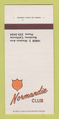 Matchbook Cover - Normandie Club Gardena CA 30 Strk SAMPLE