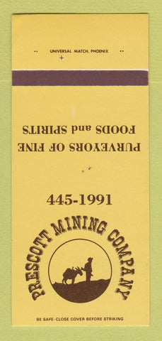 Matchbook Cover - Prescott Mining Company AZ? 30 Strk SAMPLE