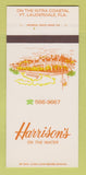 Matchbook Cover - Harrison's on the Water Fort Lauderdale FL 30 Strk SAMPLE