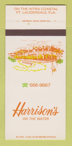 Matchbook Cover - Harrison's on the Water Fort Lauderdale FL 30 Strk SAMPLE