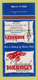 Matchbook Cover - Bookbinder's Restaurant Philadelphia PA 30 Strk SAMPLE