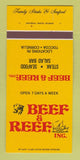 Matchbook Cover - Beef & Reef Toccoa Cornelia GA 30 Strk SAMPLE
