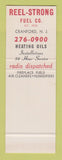 Matchbook Cover - Reel Strong Fuel Heating Cranford NJ SAMPLE