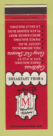 Matchbook Cover - Maryland Kitchens Chicago? IL? SAMPLE