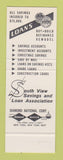 Matchbook Cover South View Savings Association Pittsburgh PA Bethel Park SAMPLE