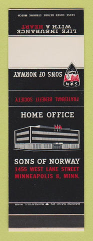 Matchbook Cover - Sons of Norway Insurance Minneapolis MN SAMPLE