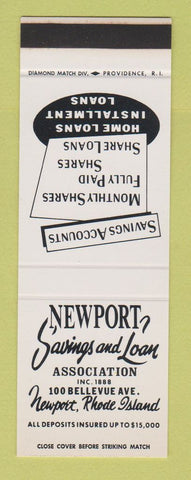 Matchbook Cover - Newport Savings and Loan RI SAMPLE