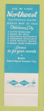 Matchbook Cover - Northwest National Bank Oklahoma City OK SAMPLE