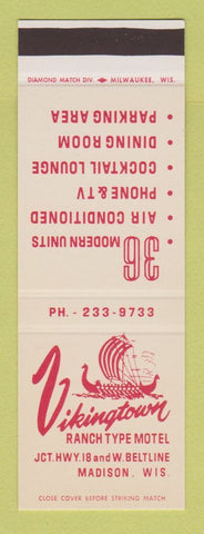 Matchbook Cover - Vikingtown Motel Madison WI SAMPLE