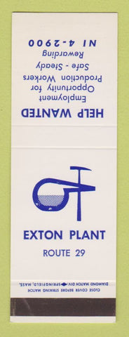 Matchbook Cover - Exton Plant Help Wanted SAMPLE