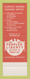 Matchbook Cover - Peoples Liberty Bank Trust Master Charge Covington KY SAMPLE