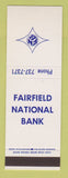 Matchbook Cover - Fairfield National Bank  SAMPLE