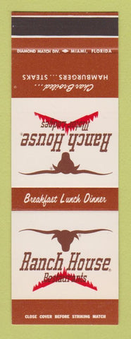 Matchbook Cover - Ranch House Restaurants CHAIN SAMPLE