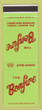 Matchbook Cover - The Bonfire Paterson NJ SAMPLE