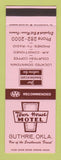 Matchbook Cover - Town House Motel Guthrie OK Bank Americard SAMPLE