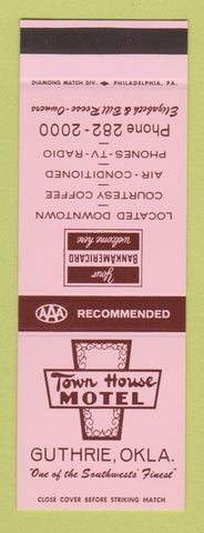 Matchbook Cover - Town House Motel Guthrie OK Bank Americard SAMPLE