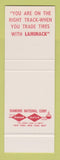 Matchbook Cover - Laminack Tire Service US Royal Dallas? TX SAMPLE