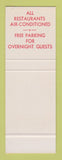 Matchbook Cover - Chancellor Hotel Parkersburg WV SAMPLE