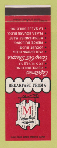 Matchbook Cover - Maryland Kitchens Chicago? IL? SAMPLE