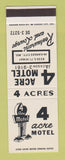 Matchbook Cover - 4 Acre Motel Kansas City MO SAMPLE