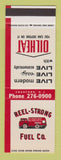Matchbook Cover - Reel Strong Fuel Heating Cranford NJ SAMPLE