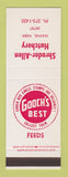 Matchbook Cover - Shrader Allen Hatchery Gooch's Best Feeds Wayne NE SAMPLE