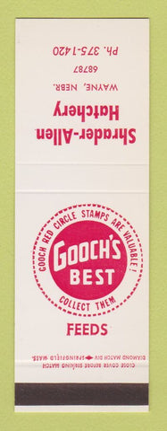 Matchbook Cover - Shrader Allen Hatchery Gooch's Best Feeds Wayne NE SAMPLE