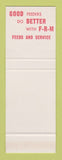 Matchbook Cover FRM Feeds Flint River Mills Tallahassee FL Bainbridge GA SAMPLE