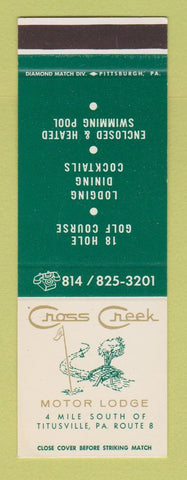 Matchbook Cover - Cross Creek Motor Lodge Titusville PA SAMPLE