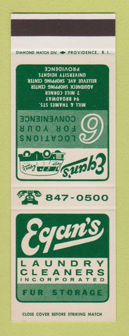 Matchbook Cover - Egan's Laundry Cleaners Providence RI SAMPLE