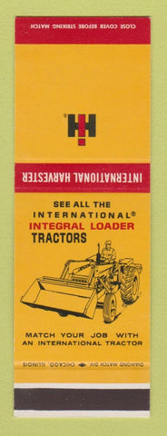 Matchbook Cover - International Harvester Tractors Loader SAMPLE