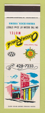 Matchbook Cover - Ocean Ranch Motel Virginia Beach VA SAMPLE