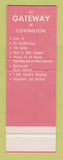 Matchbook Cover - Gateway Motel Covington KY SAMPLE