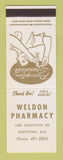 Matchbook Cover - Weldon Pharmacy Drug Hueytown AL SAMPLE