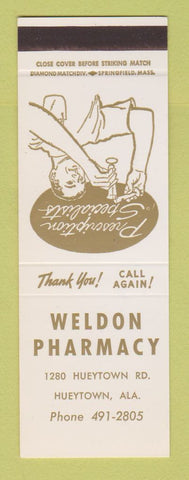 Matchbook Cover - Weldon Pharmacy Drug Hueytown AL SAMPLE