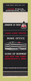 Matchbook Cover - Sons of Norway Insurance Minneapolis MN SAMPLE