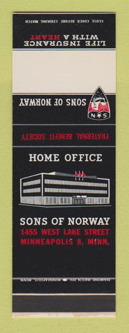 Matchbook Cover - Sons of Norway Insurance Minneapolis MN SAMPLE
