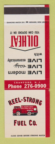 Matchbook Cover - Reel Strong Fuel Heating Cranford NJ SAMPLE