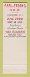 Matchbook Cover - Reel Strong Fuel Heating Cranford NJ SAMPLE