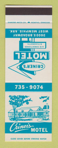 Matchbook Cover - Criner's Motel West Memphis AR SAMPLE