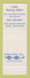 Matchbook Cover - Elks Lodge Tulsa OK SAMPLE