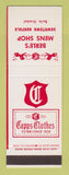 Matchbook Cover - Capps Men's Clothes Berle's Norfolk VA SAMPLE