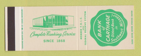 Matchbook Cover - Bank of Carthage MO SAMPLE