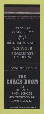 Matchbook Cover - The Coach Room Louisville KY SAMPLE