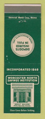Matchbook Cover - Worcester North Savings Institution MA