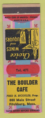 Matchbook Cover - The Boulder Cafe Fitchburg MA girlie WWII?