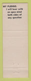 Matchbook Cover - Sid Lockley for Congress PA Pennsylvania