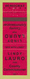 Matchbook Cover - Lindy Lauro for County Commissioner Election New Castle PA