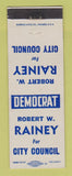 Matchbook Cover - Robert W Rainey for City Council